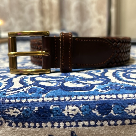 Epaulet woven leather belt waist size 32-34 - Picture 6 of 9